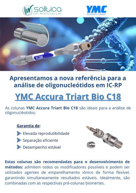 Folheto informativo do produto YMC Accura Triart Bio C18